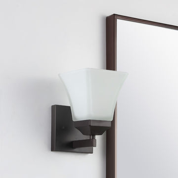 Staunton Iron/Glass Modern Cottage LED Vanity Light - JONATHAN Y
